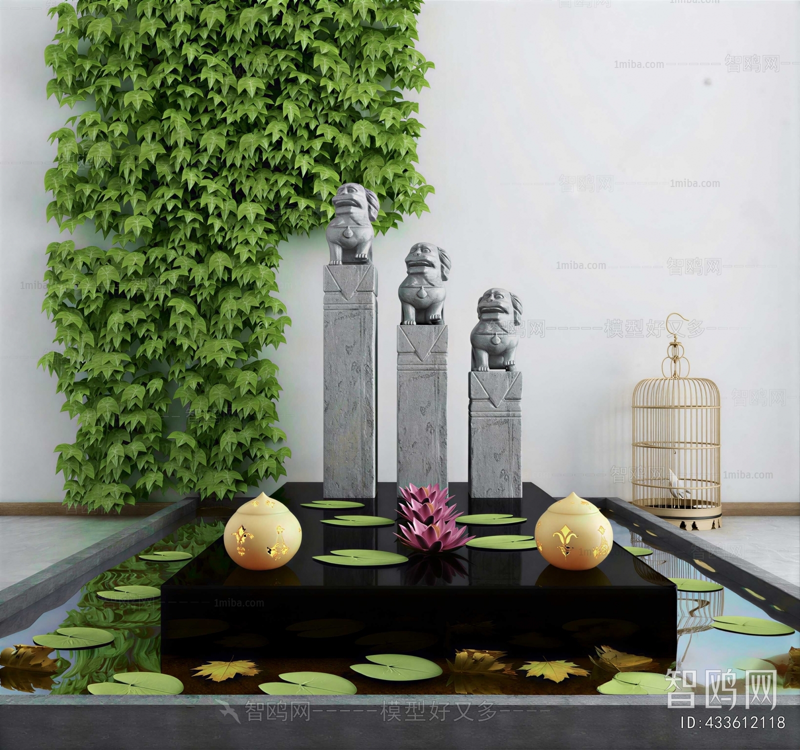 New Chinese Style Rockery Waterscape