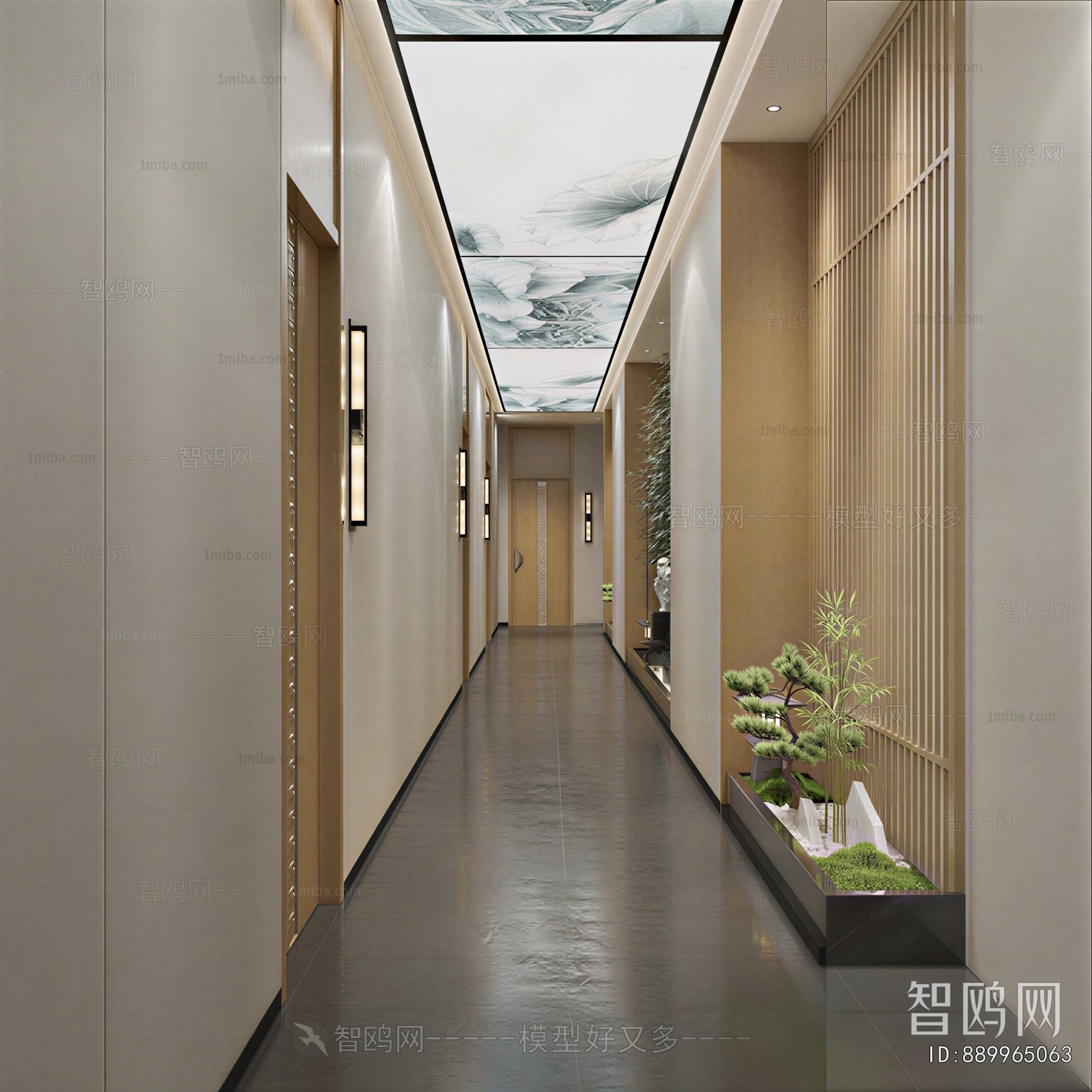 New Chinese Style Office Aisle
