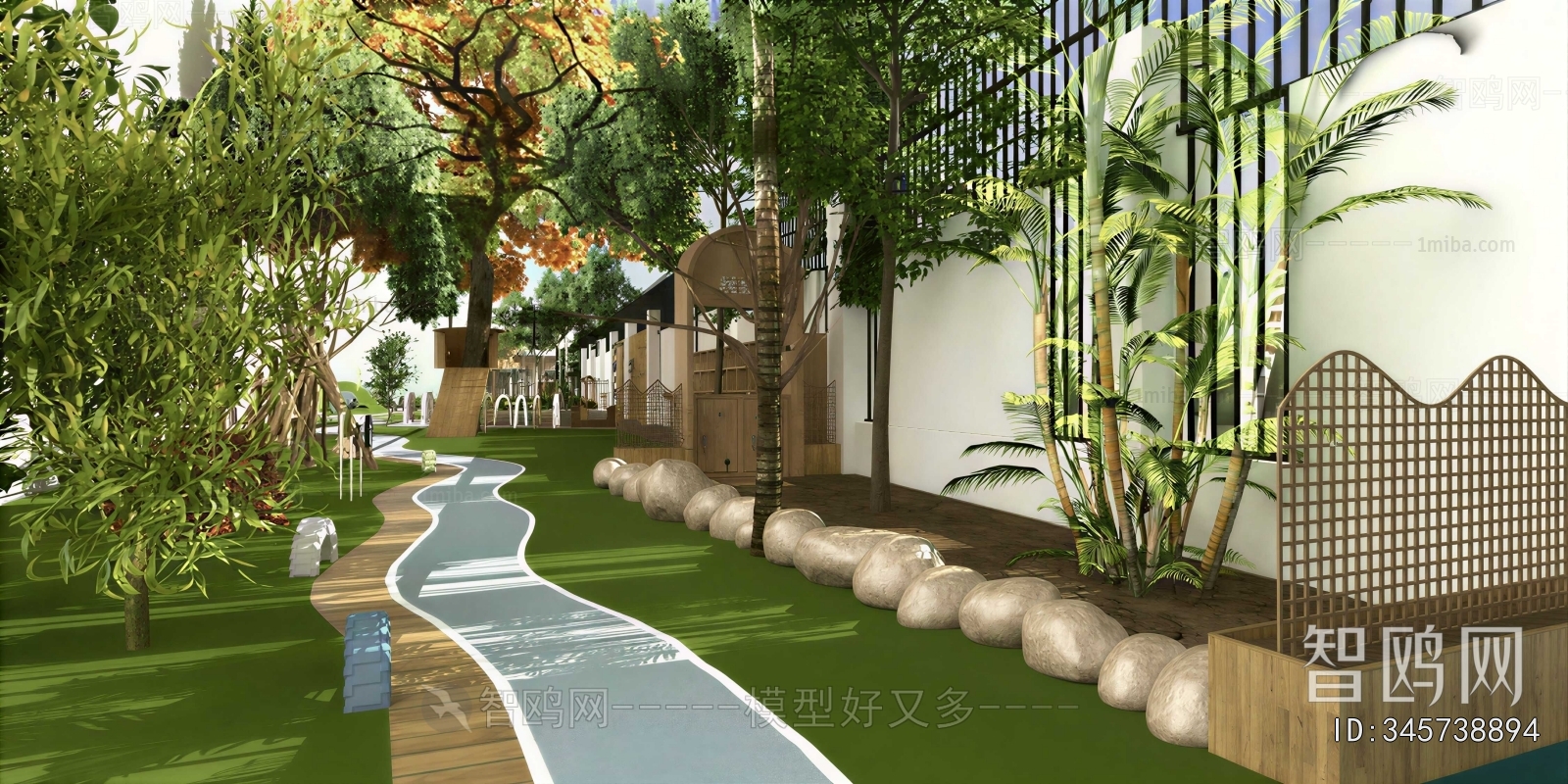 Modern Outdoor Space In Kindergarten