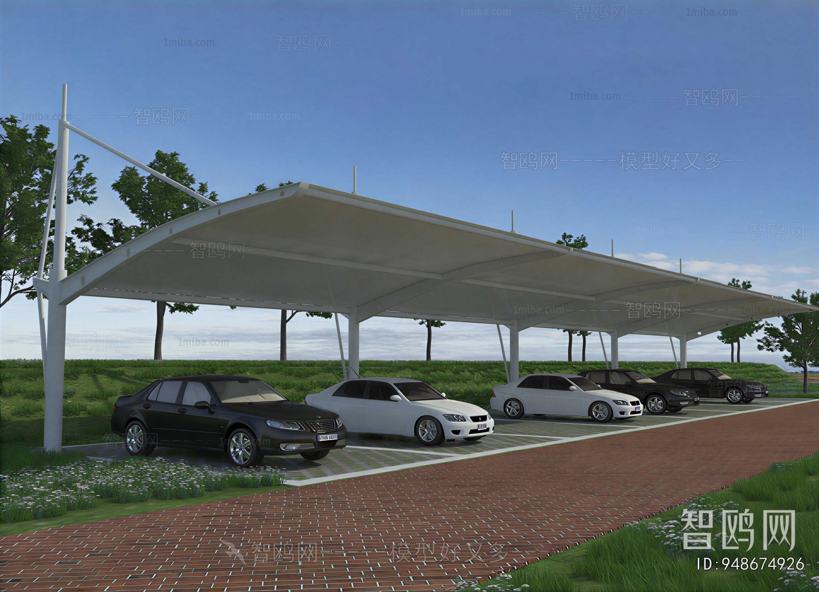 Modern Outdoor Parking Lot