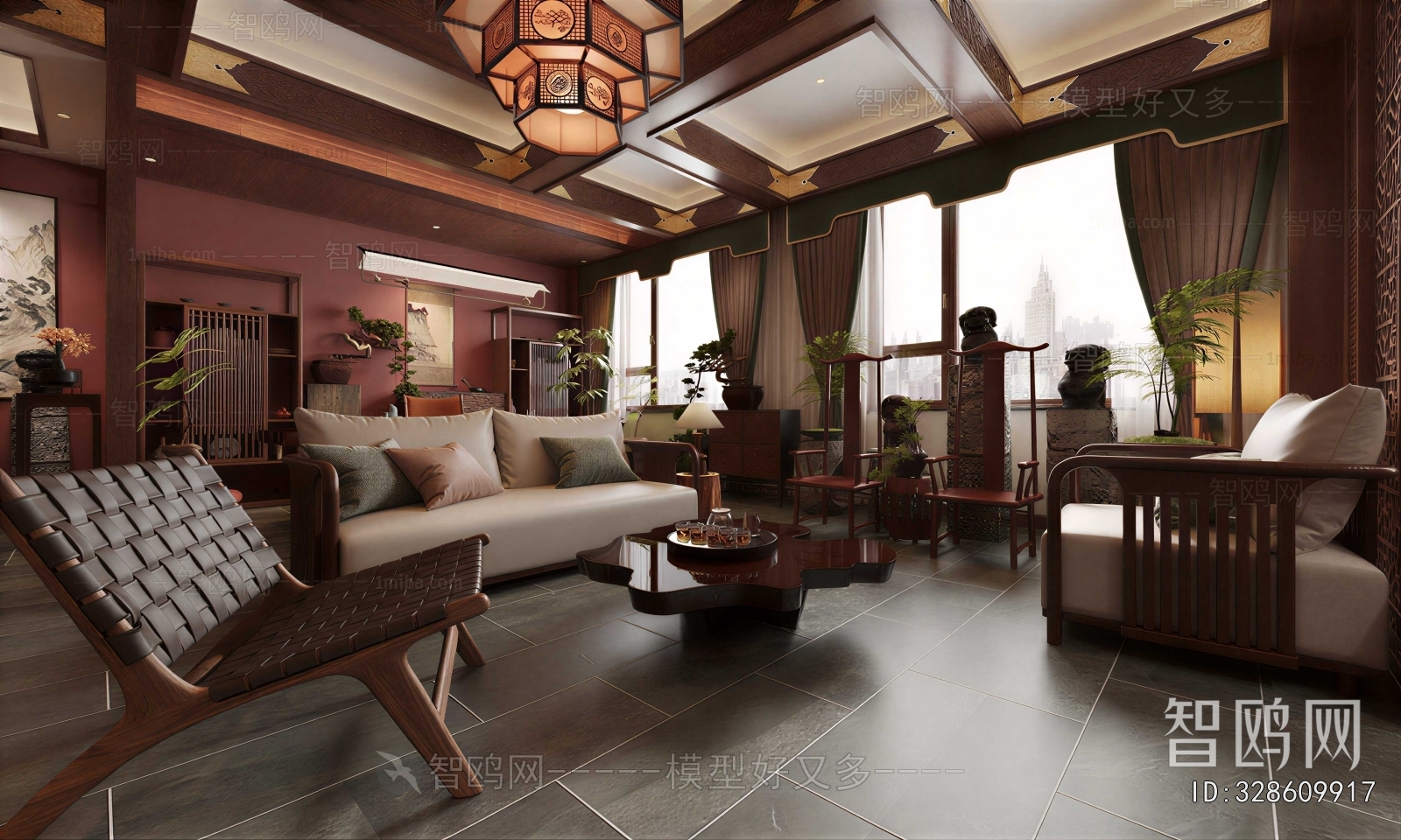 New Chinese Style A Living Room