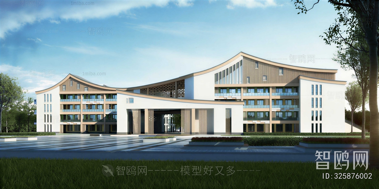 New Chinese Style School Building