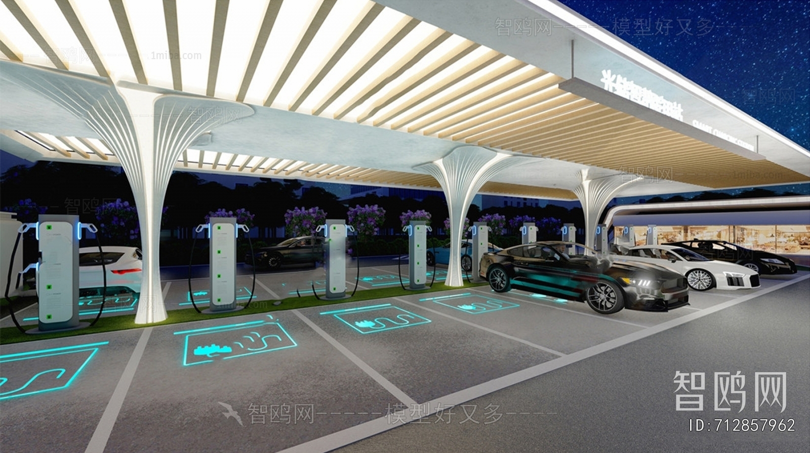 Modern Outdoor Parking Lot