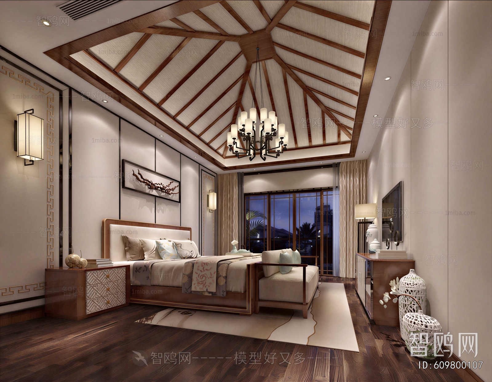 New Chinese Style Bedroom