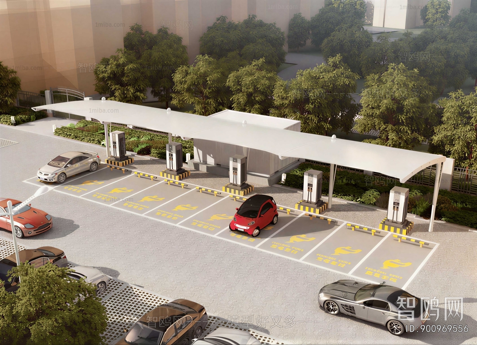 Modern Outdoor Parking Lot