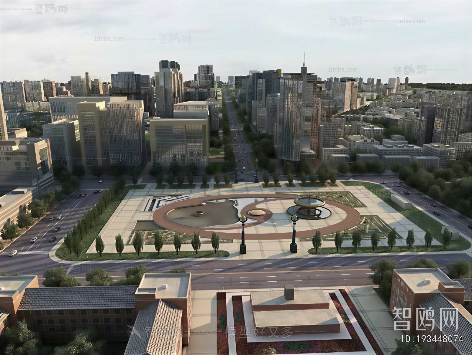 Modern Architectural Bird's-eye View Planning