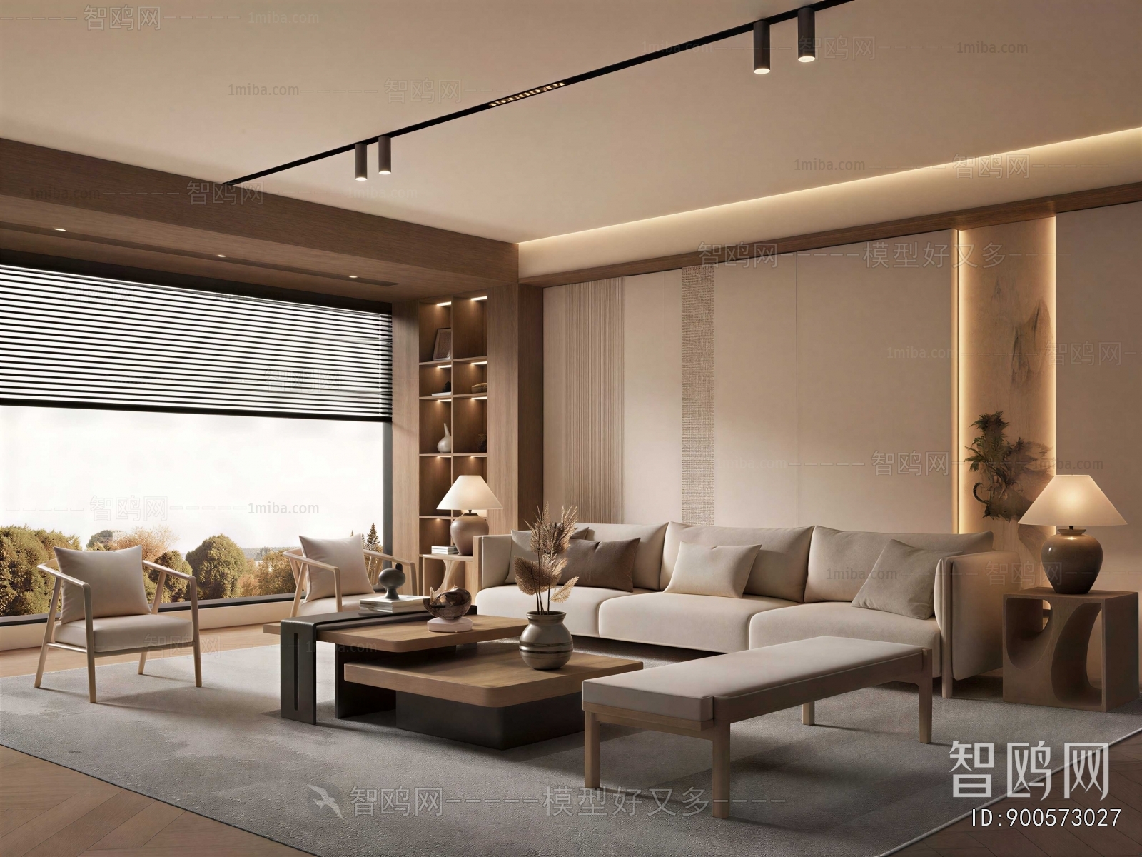 New Chinese Style A Living Room