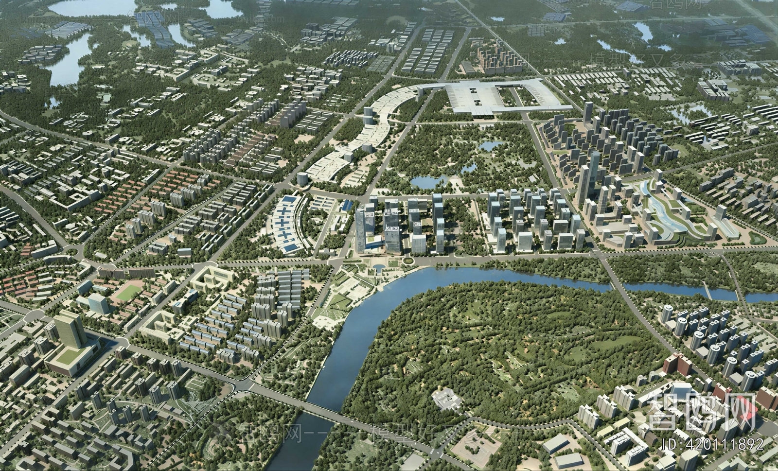 Modern Architectural Bird's-eye View Planning