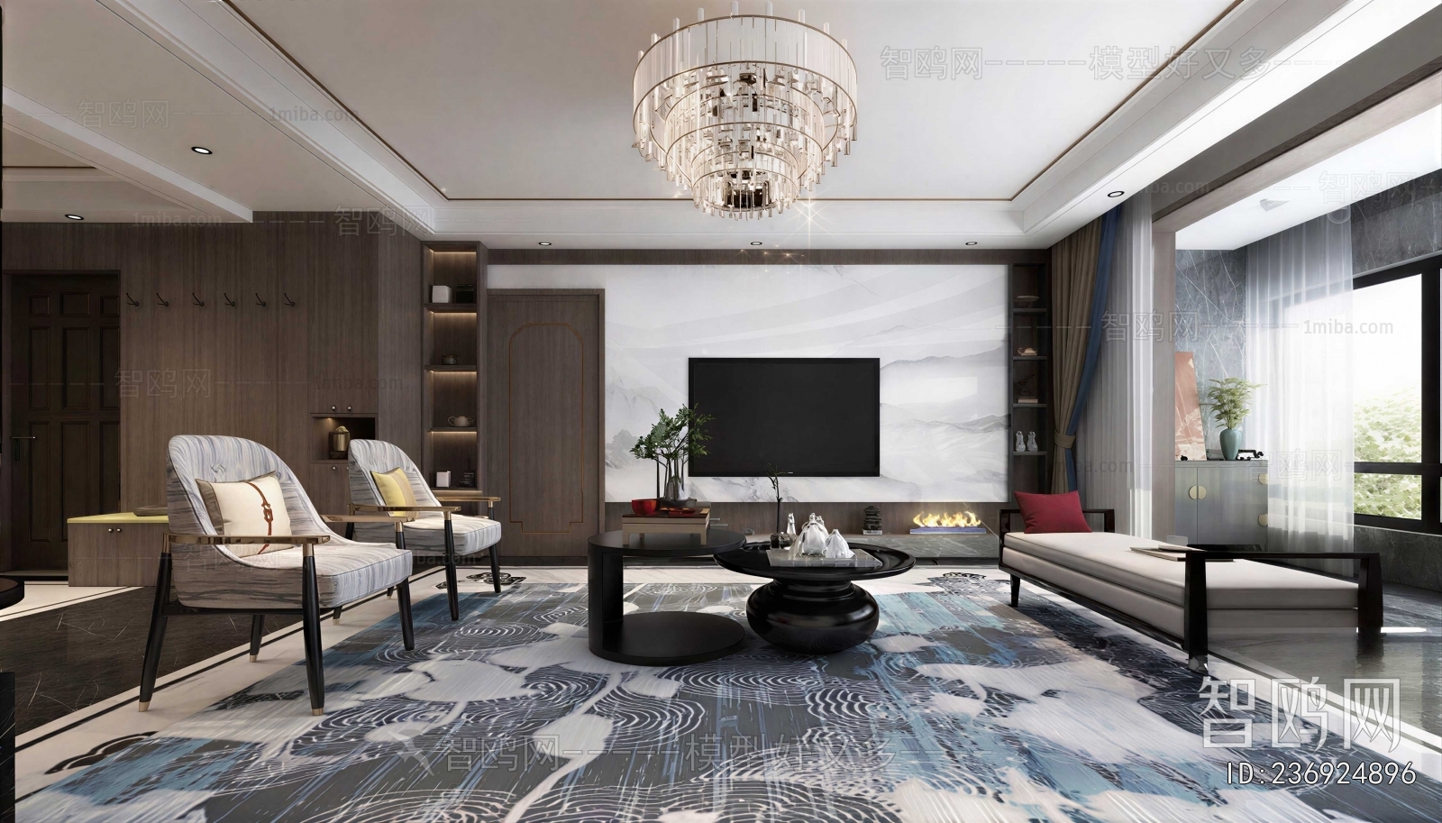 New Chinese Style A Living Room