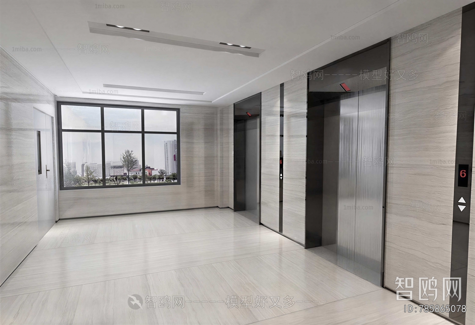 Modern Office Elevator Hall