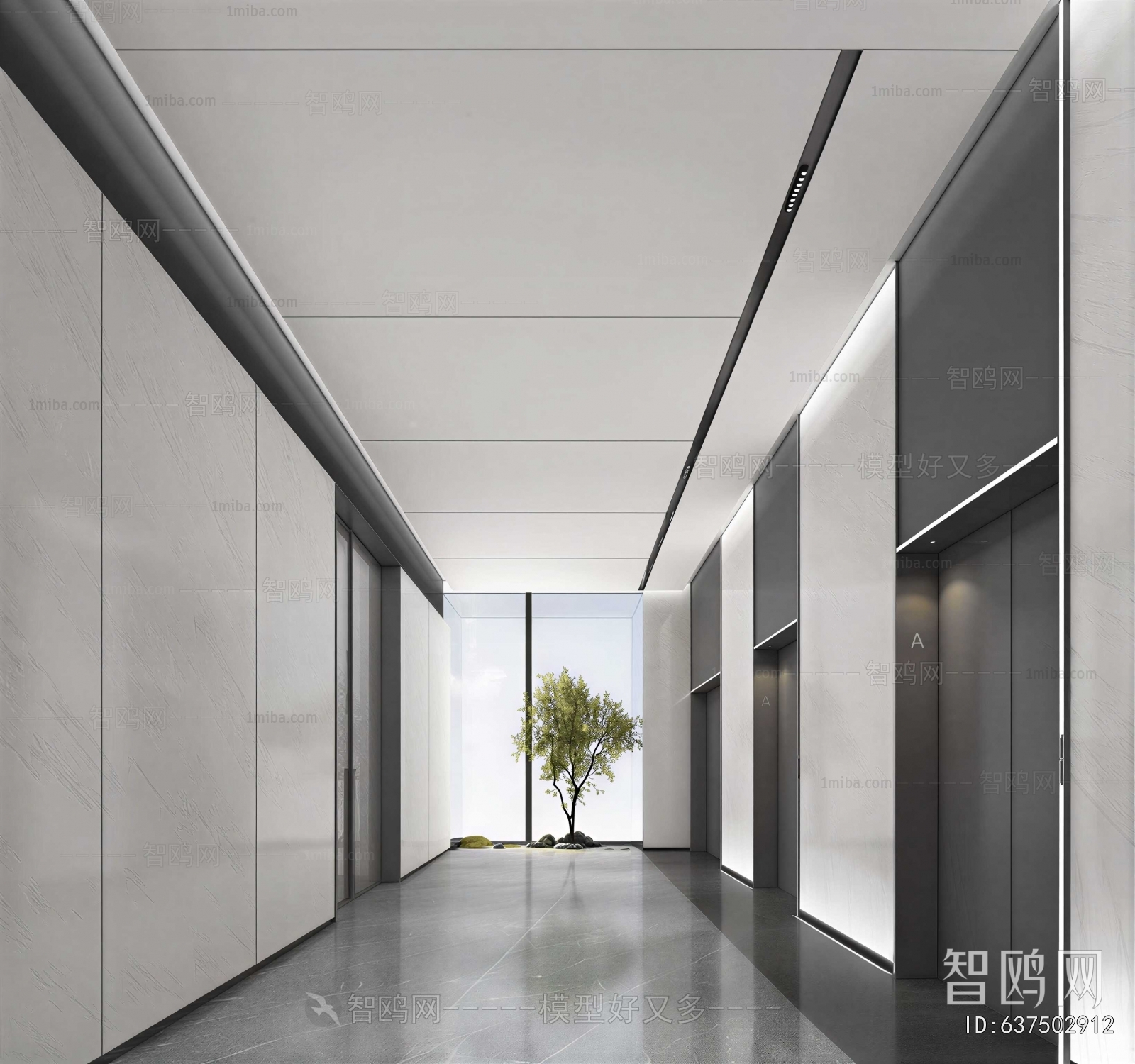 Modern Office Elevator Hall
