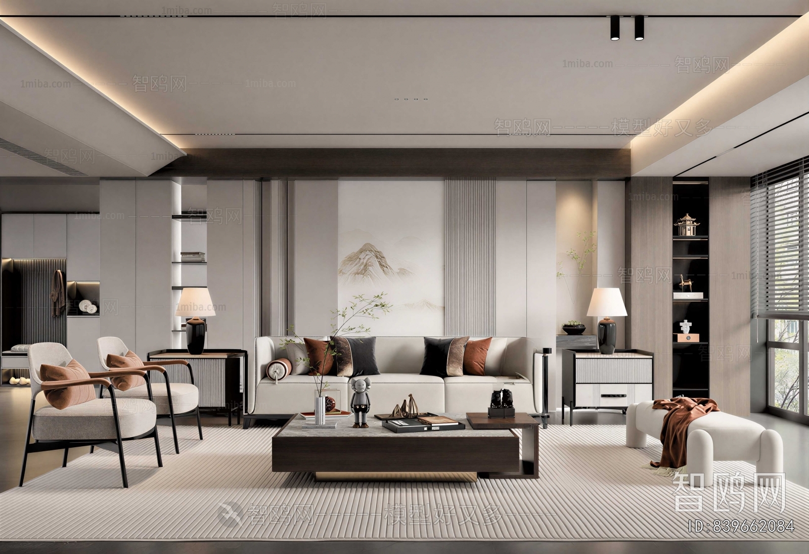 New Chinese Style A Living Room