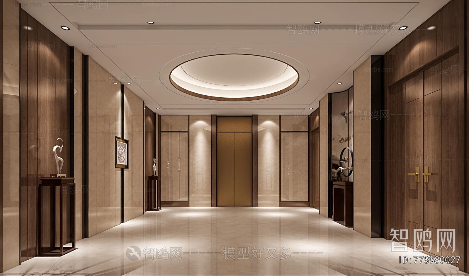 New Chinese Style Elevator Hall