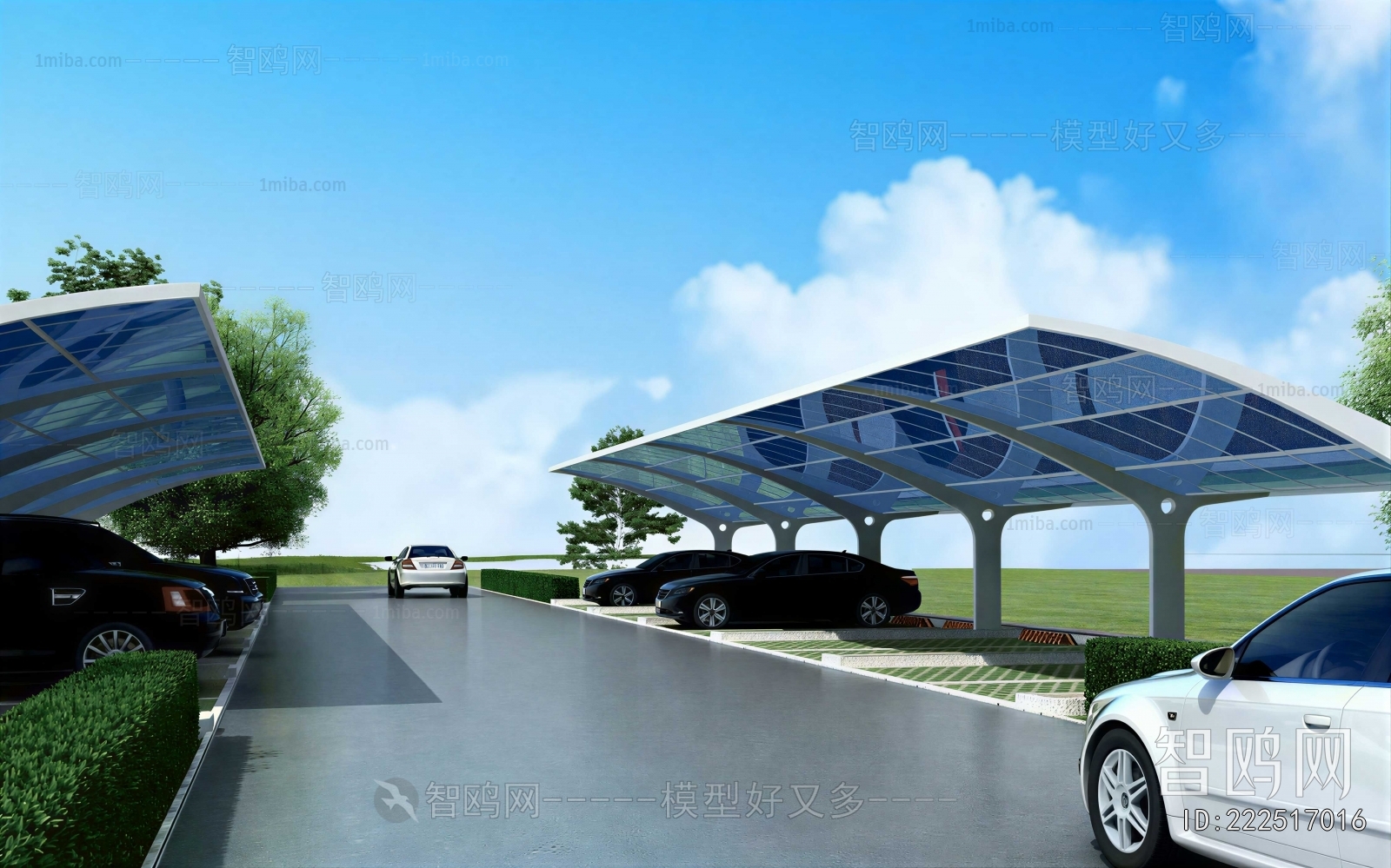 Modern Outdoor Parking Lot