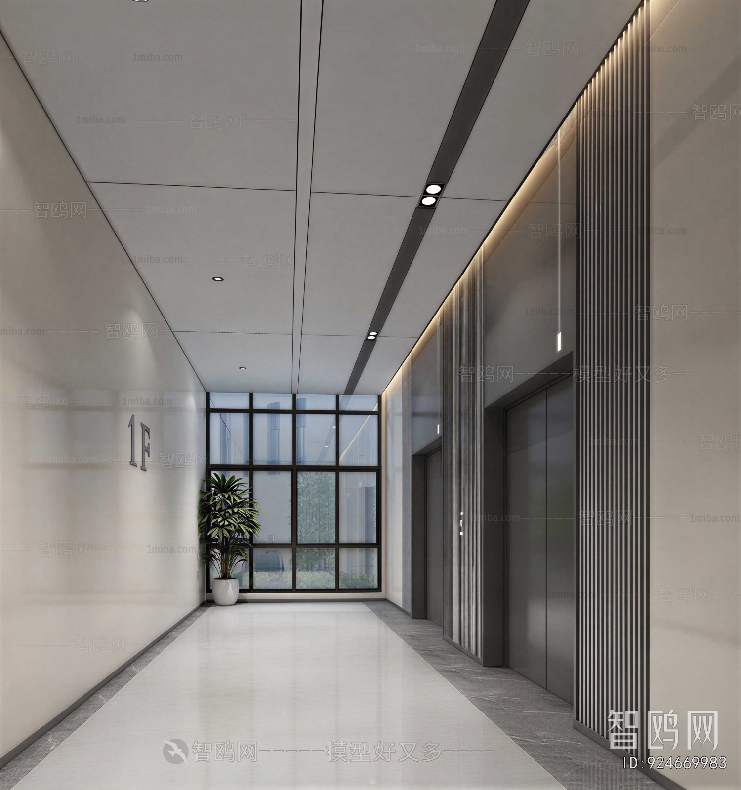 Modern Office Elevator Hall