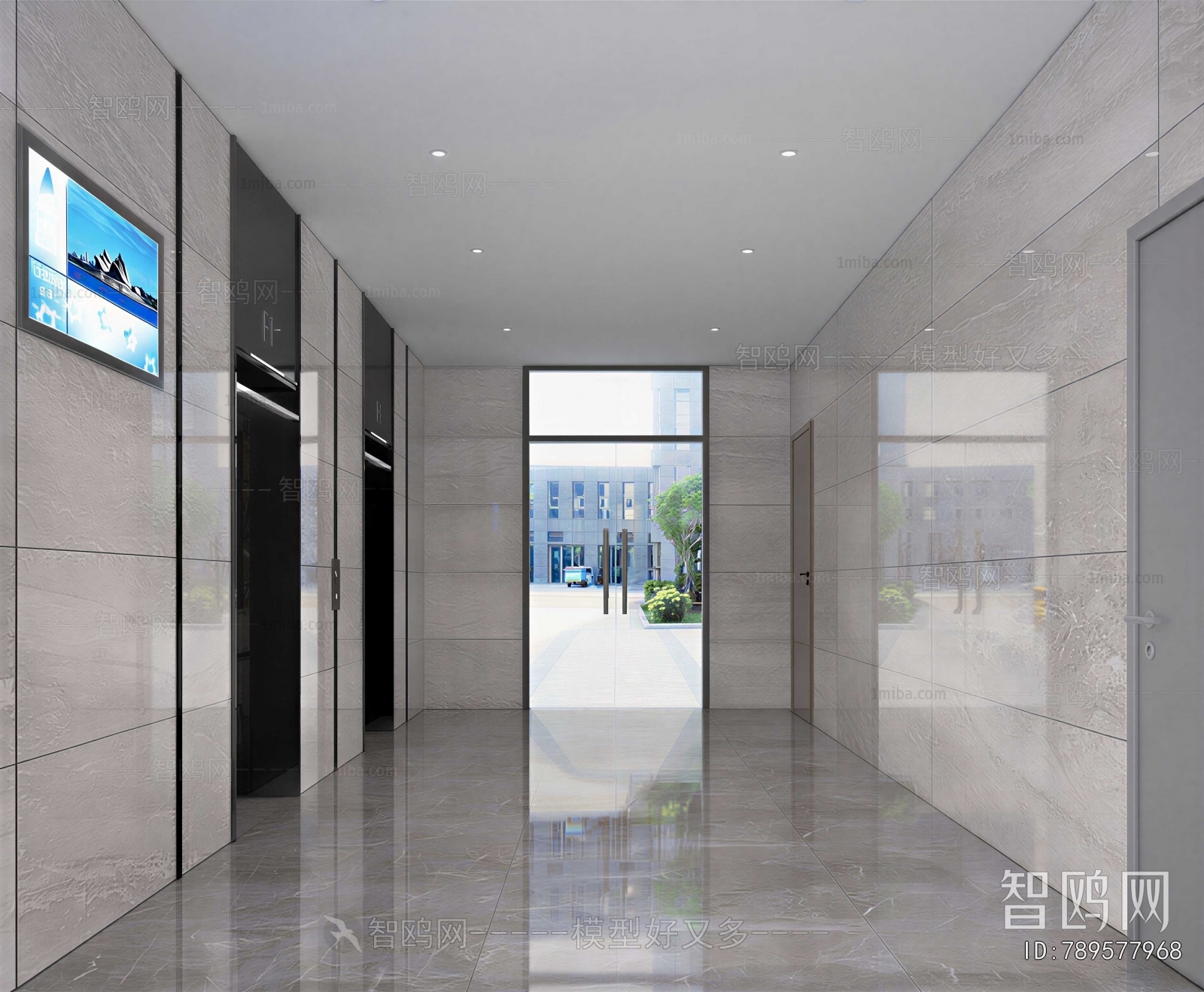 Modern Office Elevator Hall