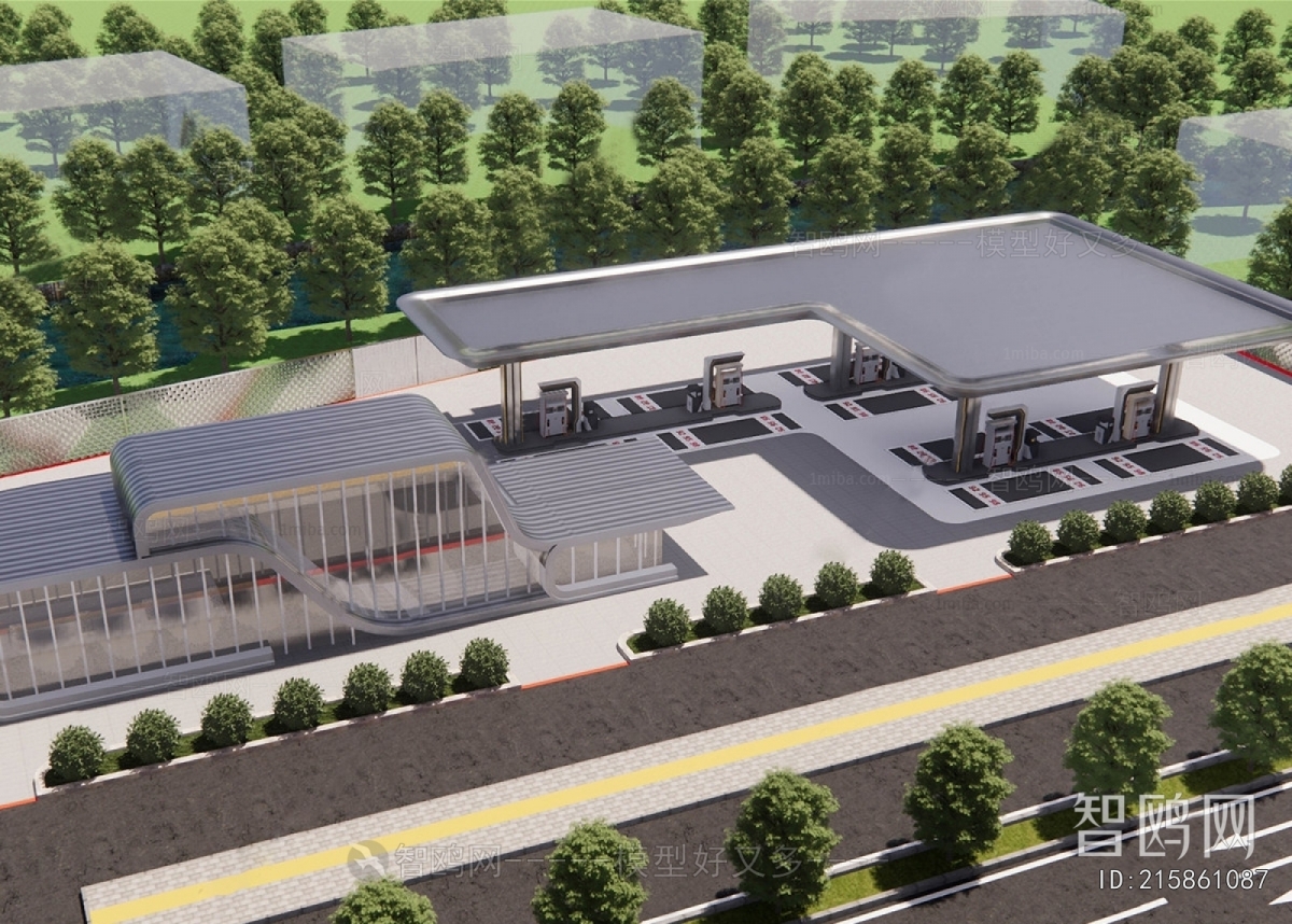 Modern Gas Station