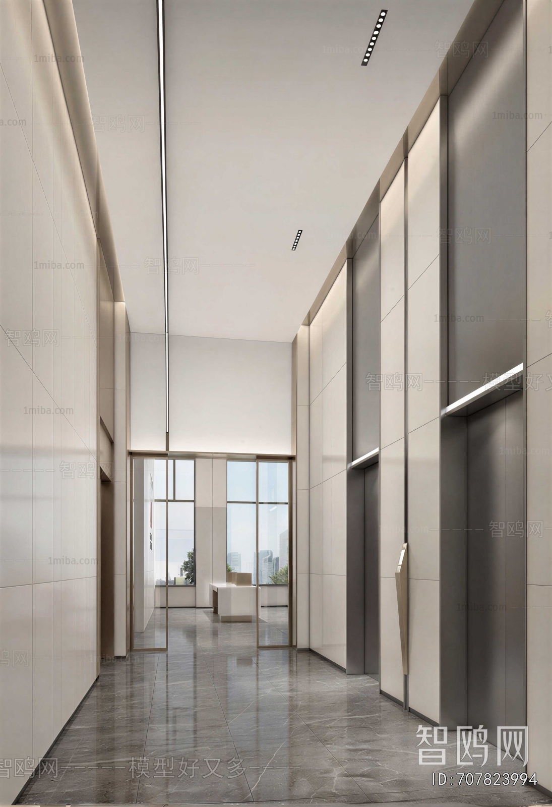 Modern Office Elevator Hall