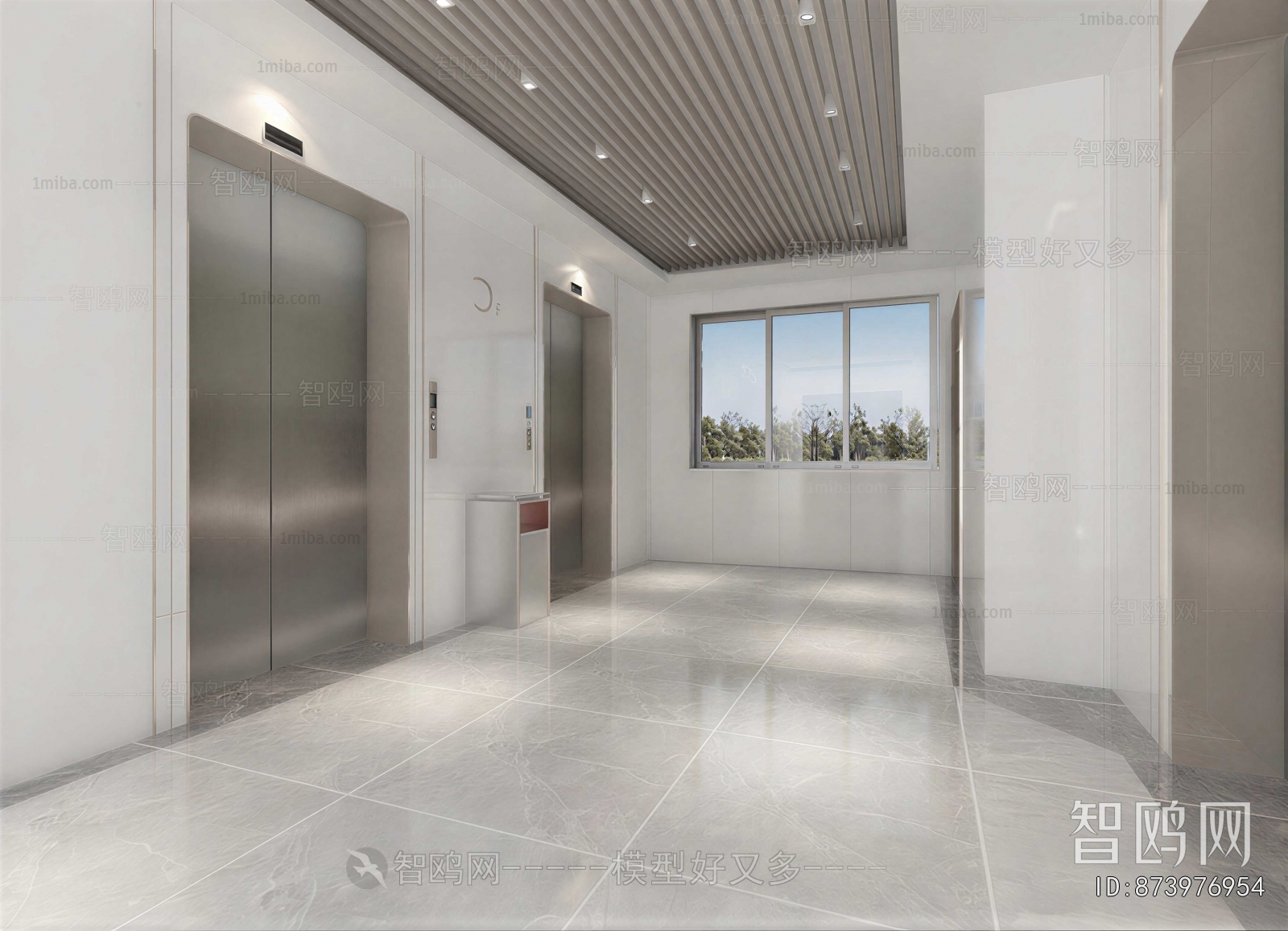Modern Office Elevator Hall