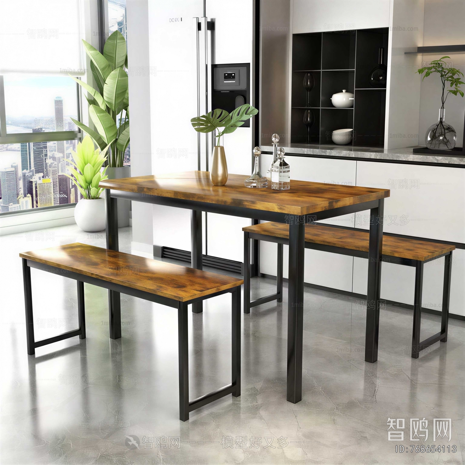 Industrial Style Dining Table And Chairs