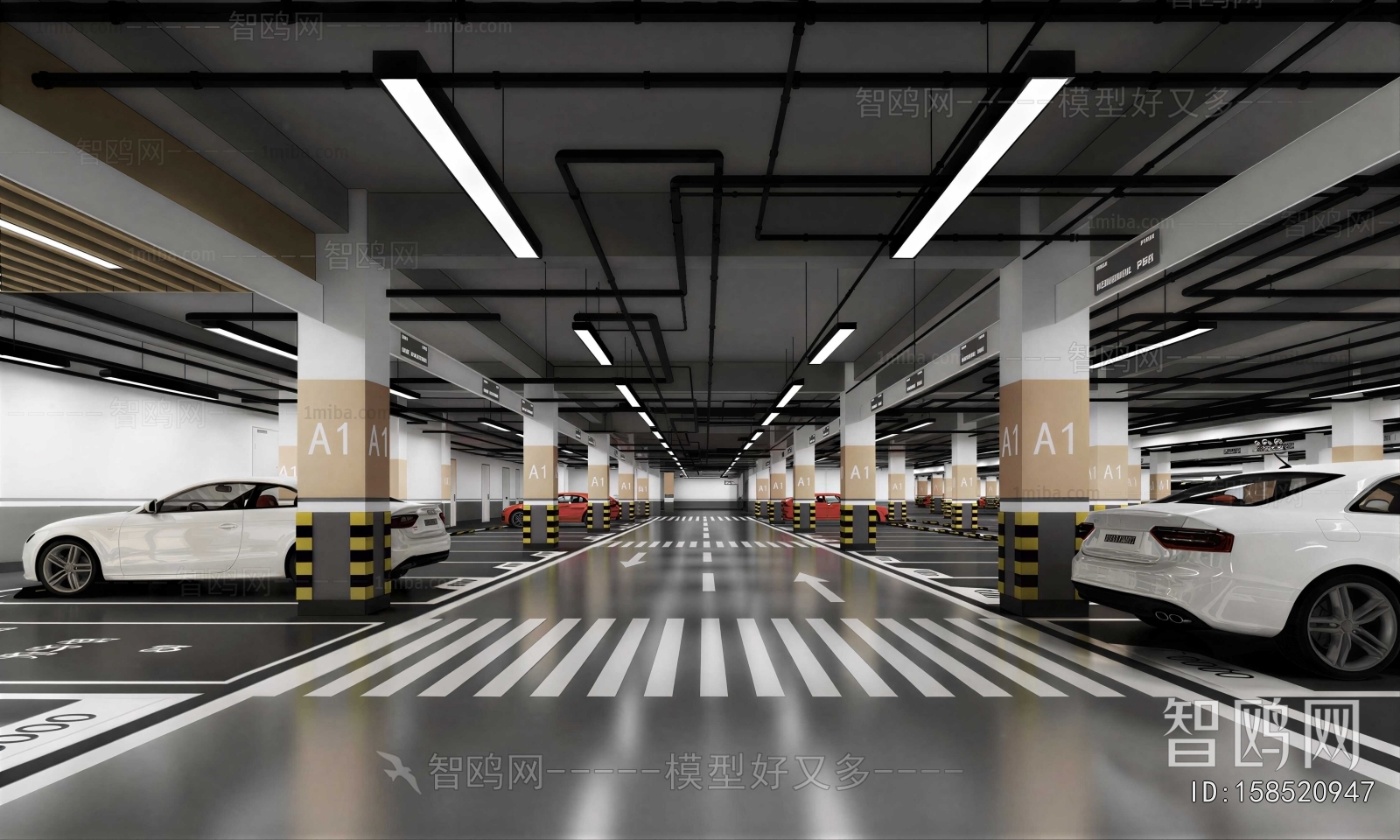 Modern Underground Parking Lot