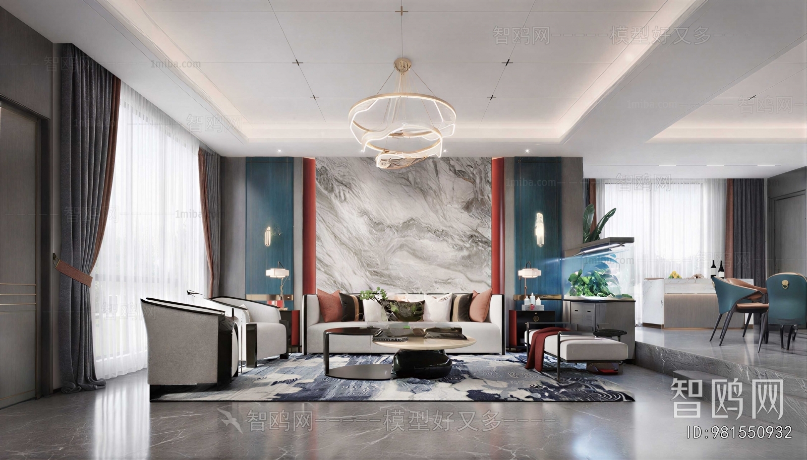 New Chinese Style A Living Room