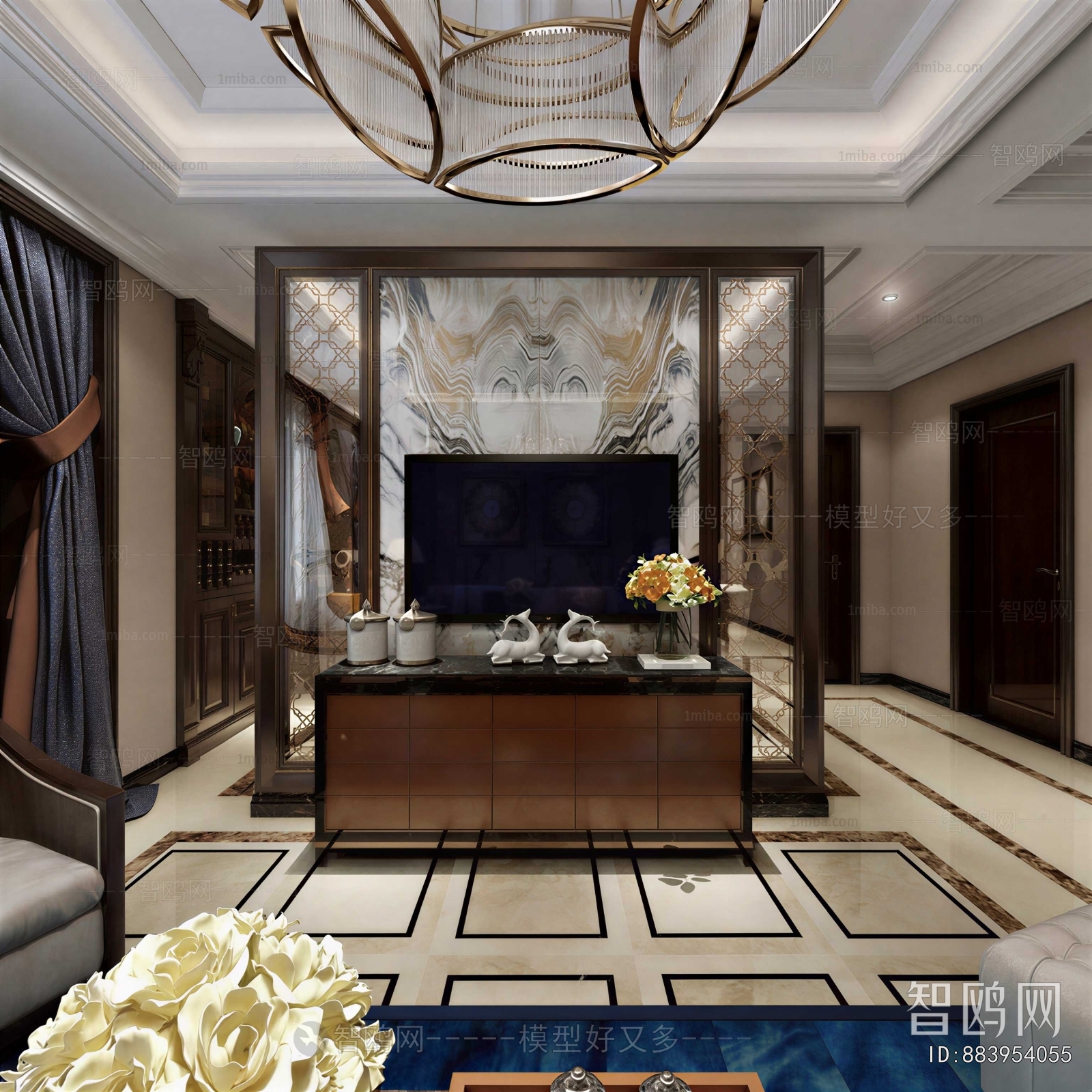 New Chinese Style A Living Room