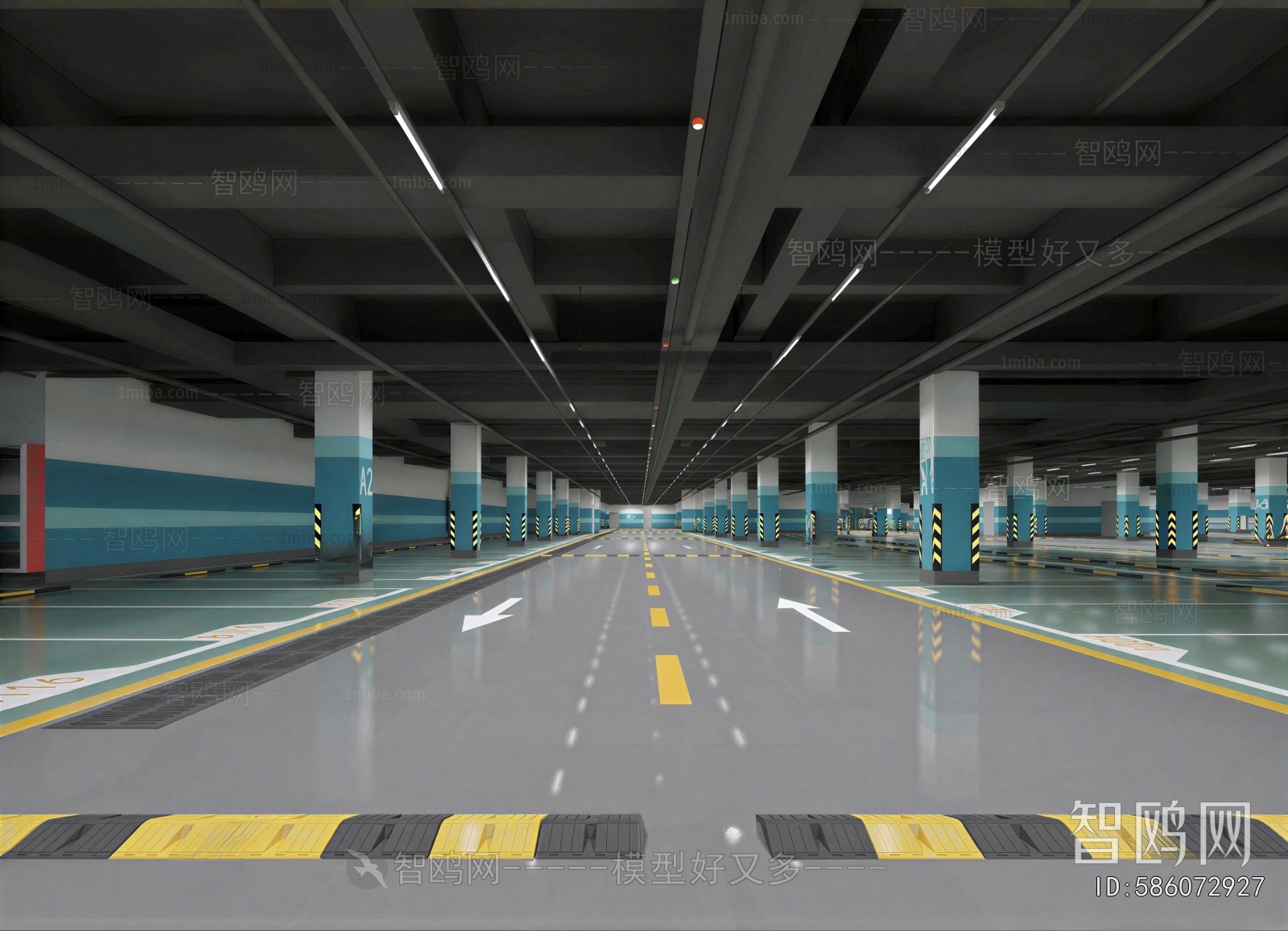 Modern Underground Parking Lot
