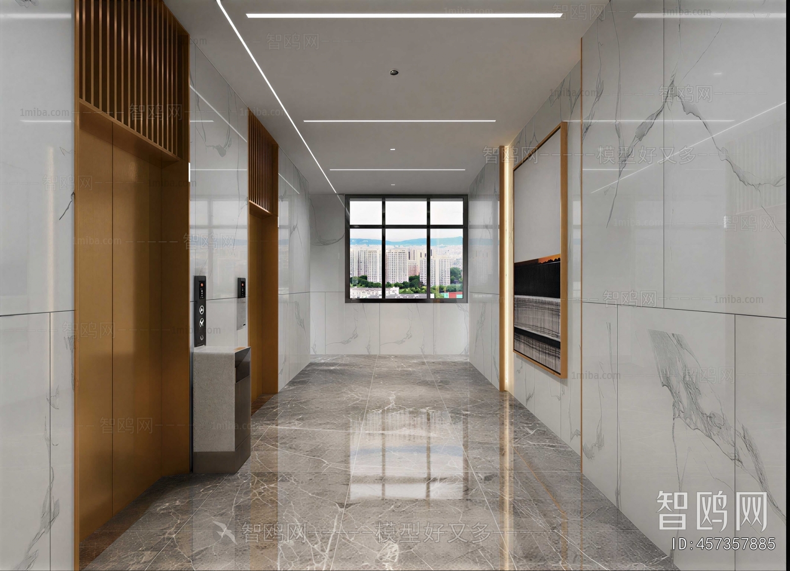 Modern Office Elevator Hall