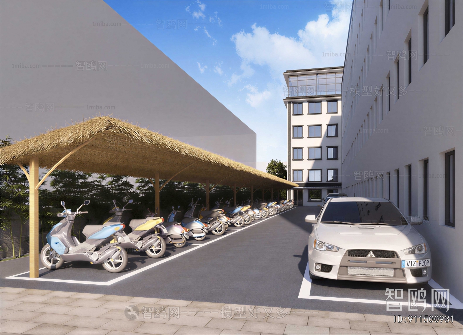 Modern Outdoor Parking Lot