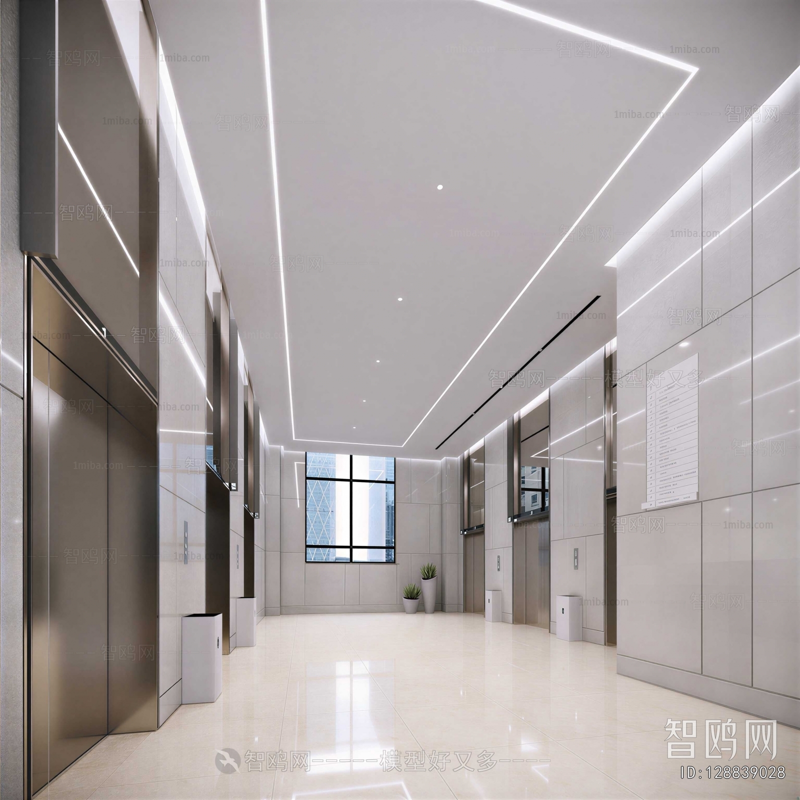 Modern Office Elevator Hall