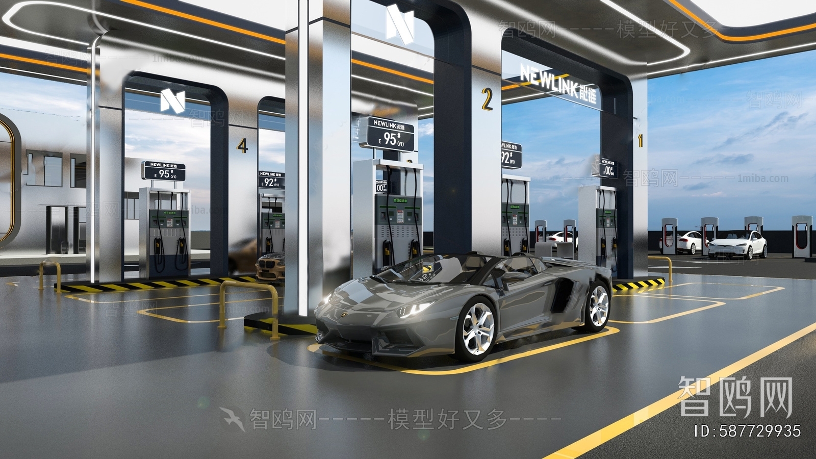 Modern Gas Station