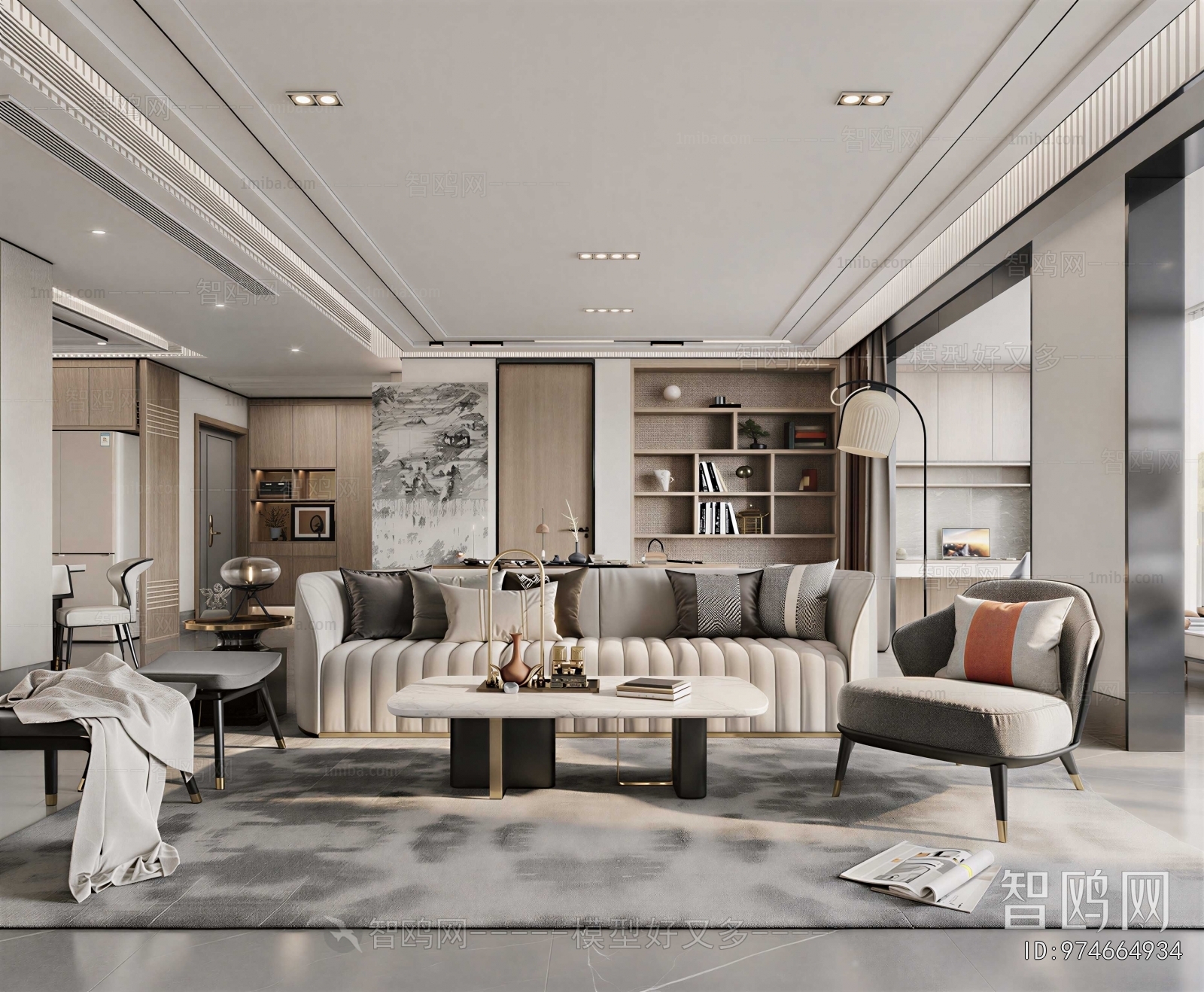 New Chinese Style A Living Room