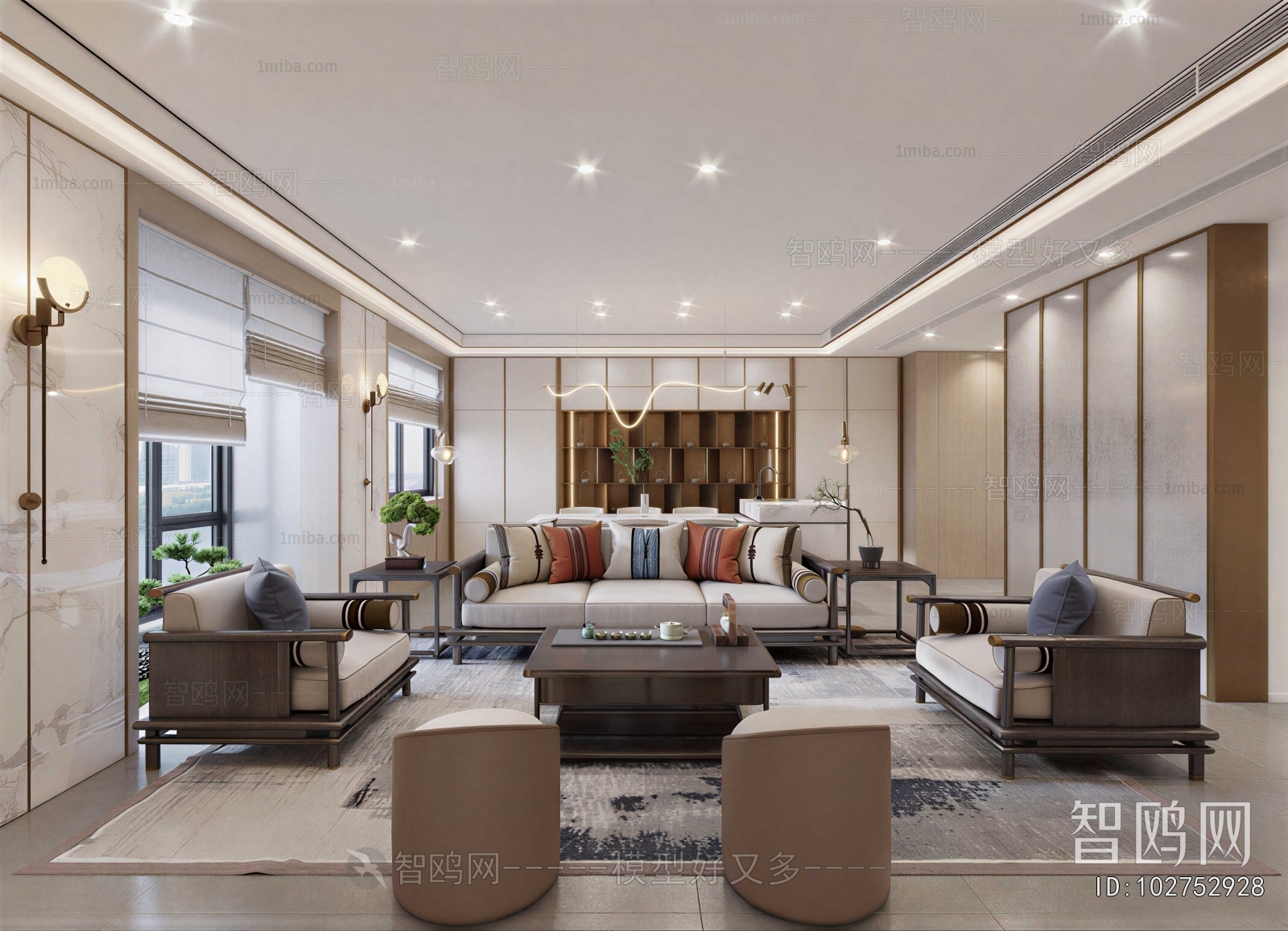 New Chinese Style A Living Room