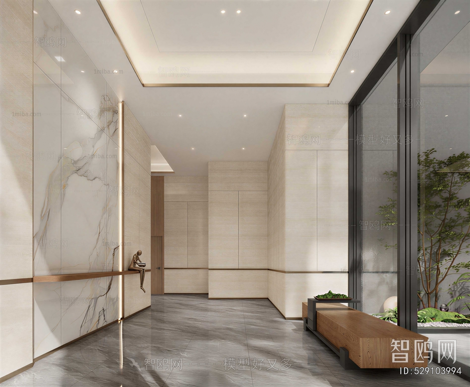 Modern Office Elevator Hall