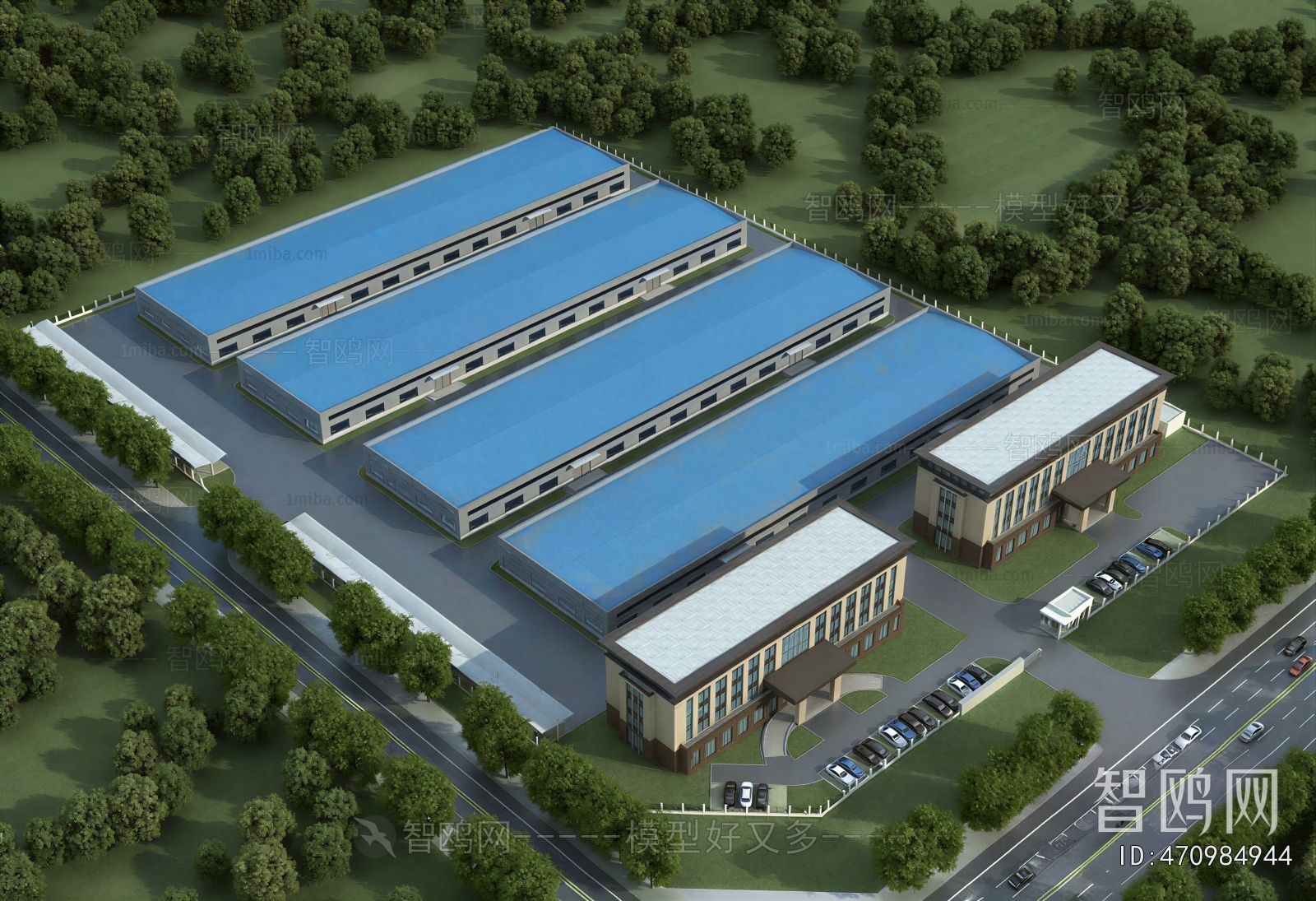 Modern Architectural Bird's-eye View Planning