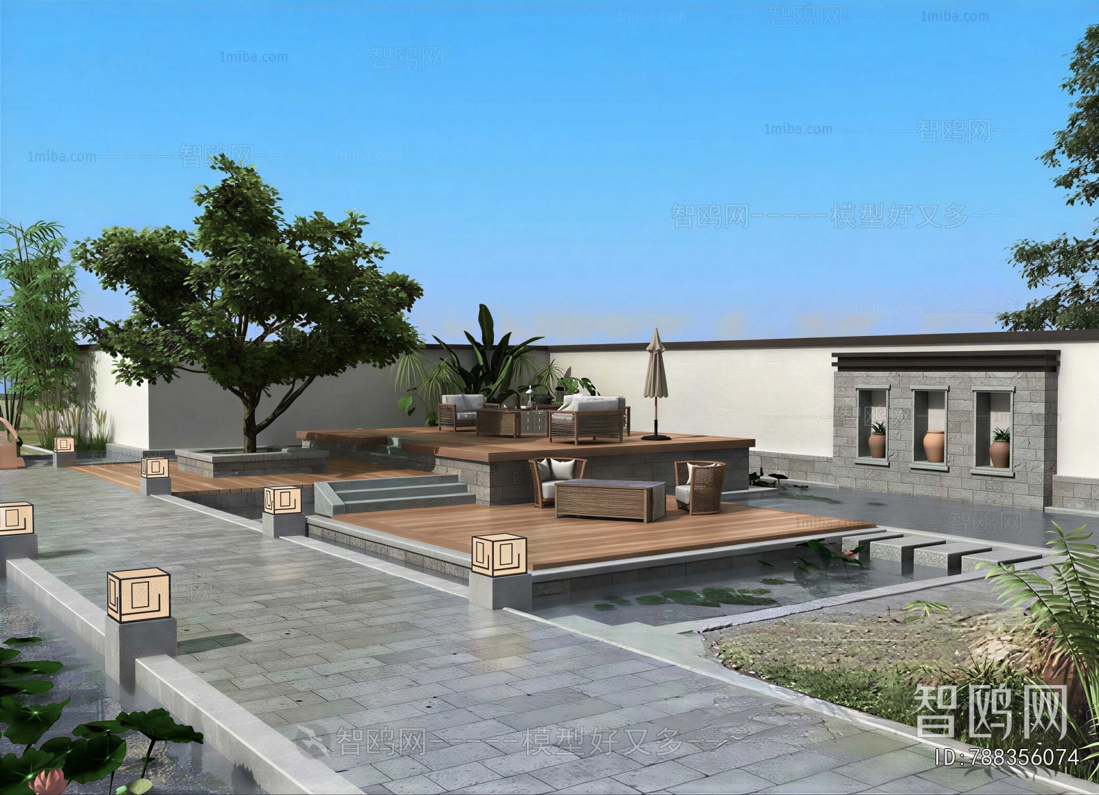 New Chinese Style Courtyard/landscape