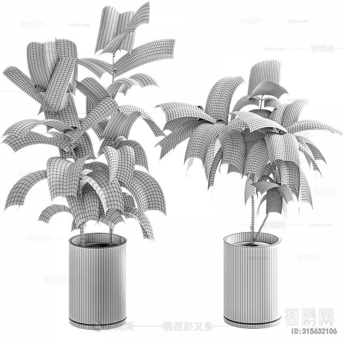 Modern Ground Green Plant Potted Plants