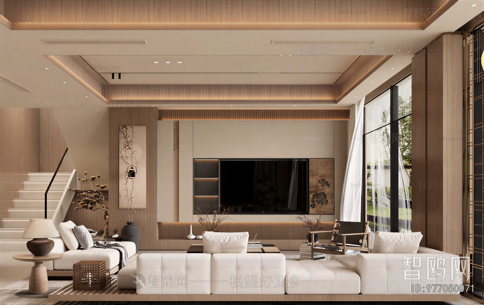 New Chinese Style A Living Room