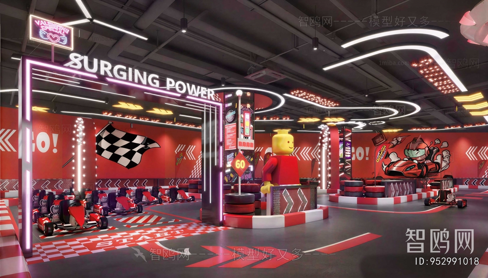 Industrial Style Game Hall