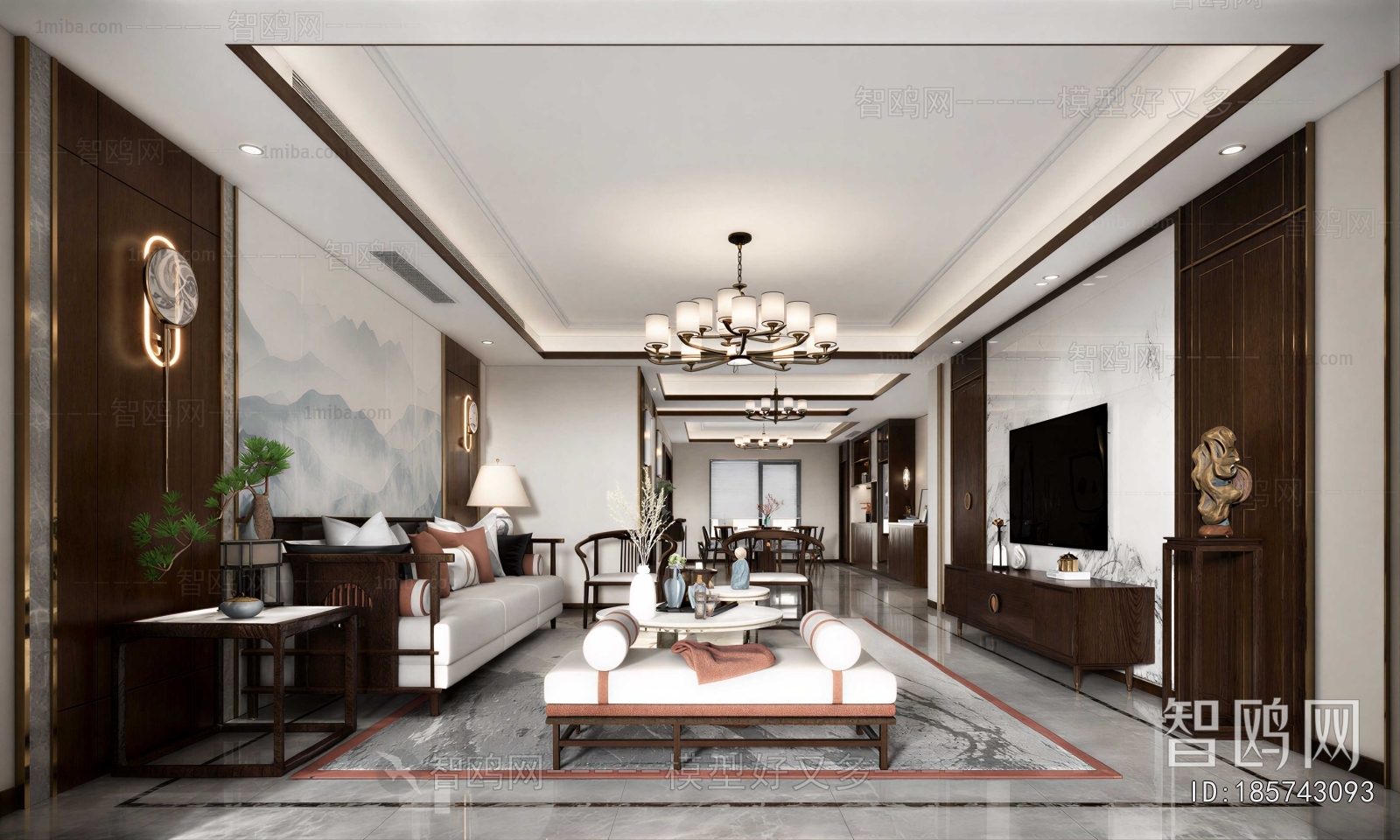 New Chinese Style A Living Room