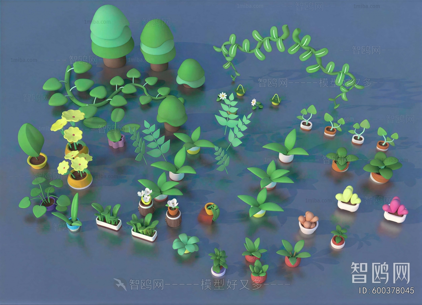 Modern Potted Green Plant