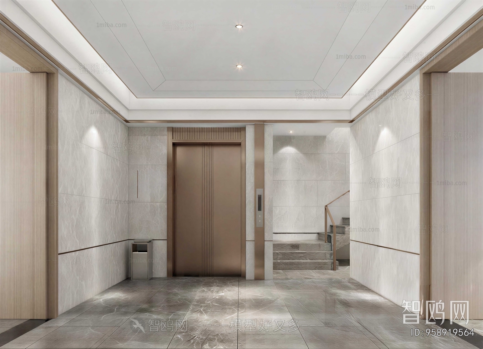Modern Office Elevator Hall