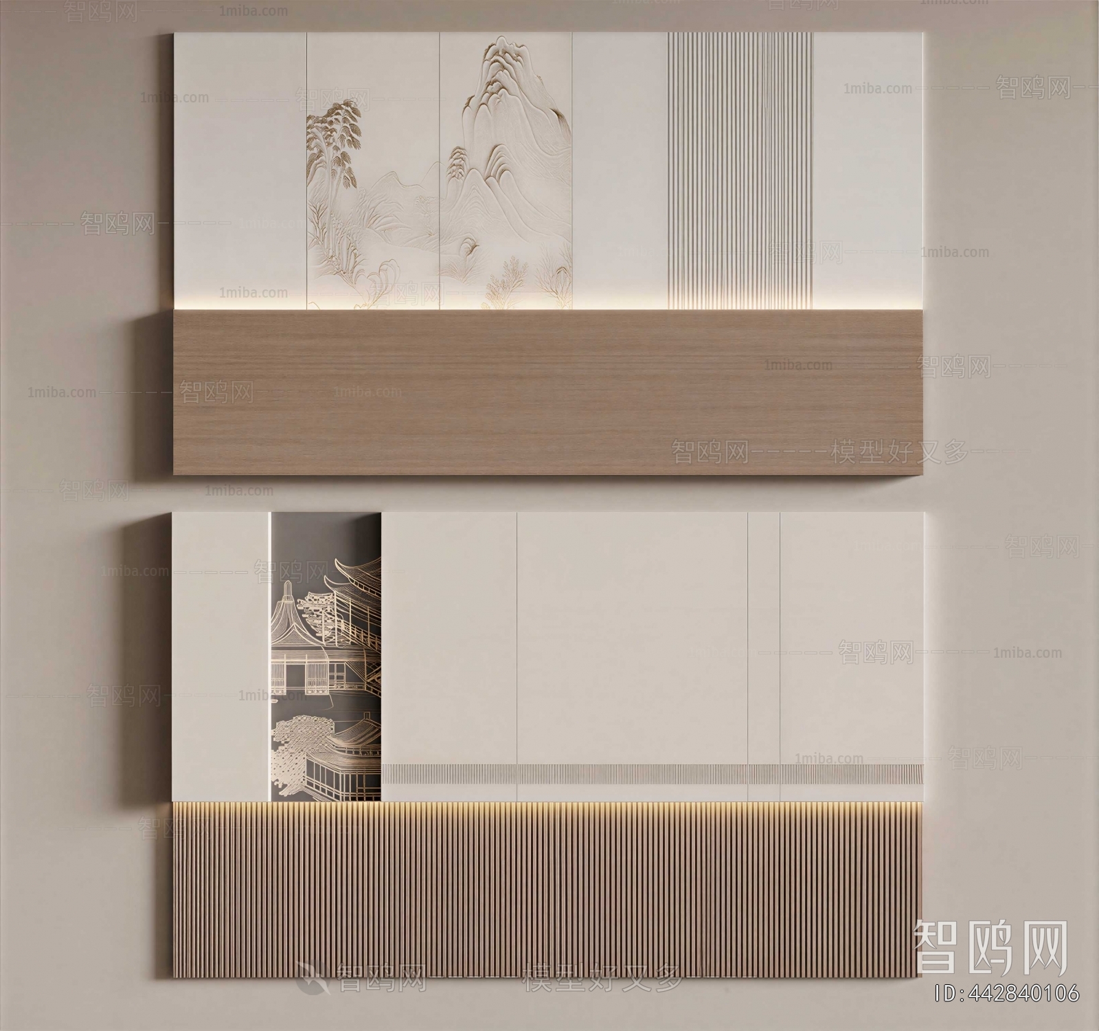 New Chinese Style TV Wall