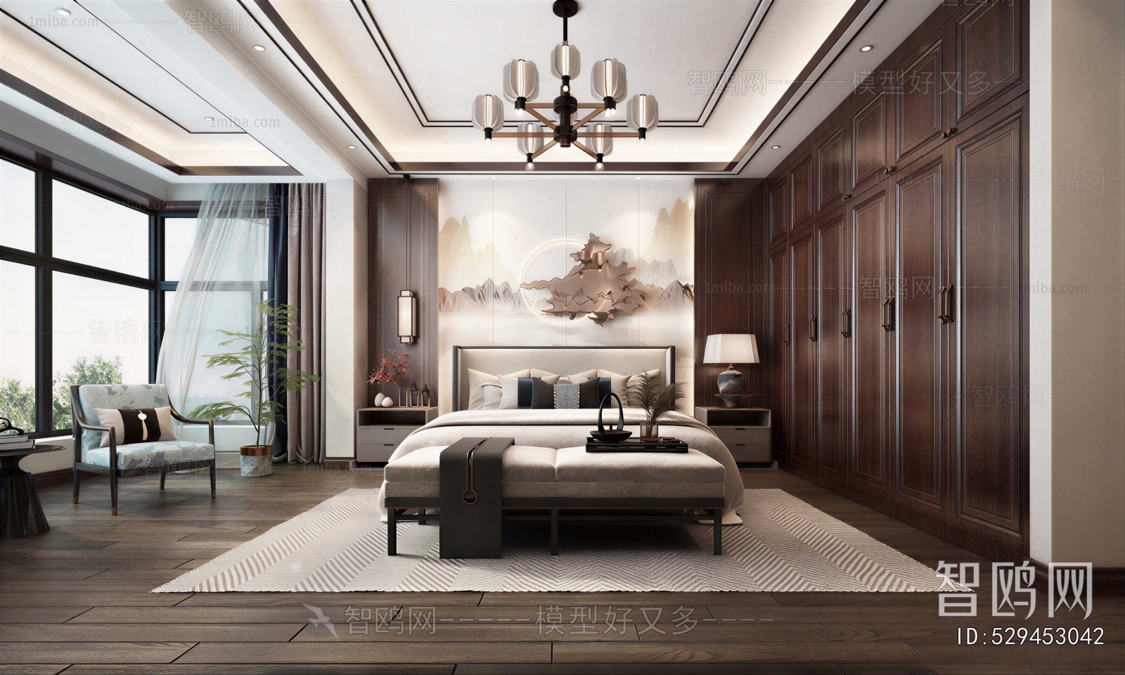 New Chinese Style Bedroom