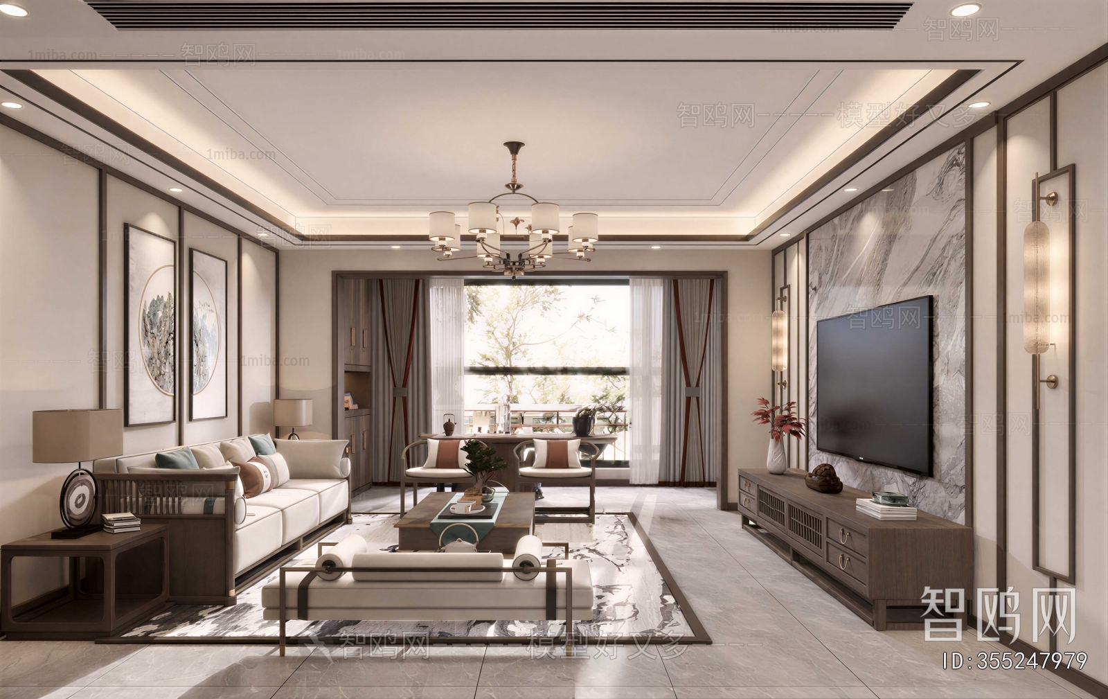 New Chinese Style A Living Room