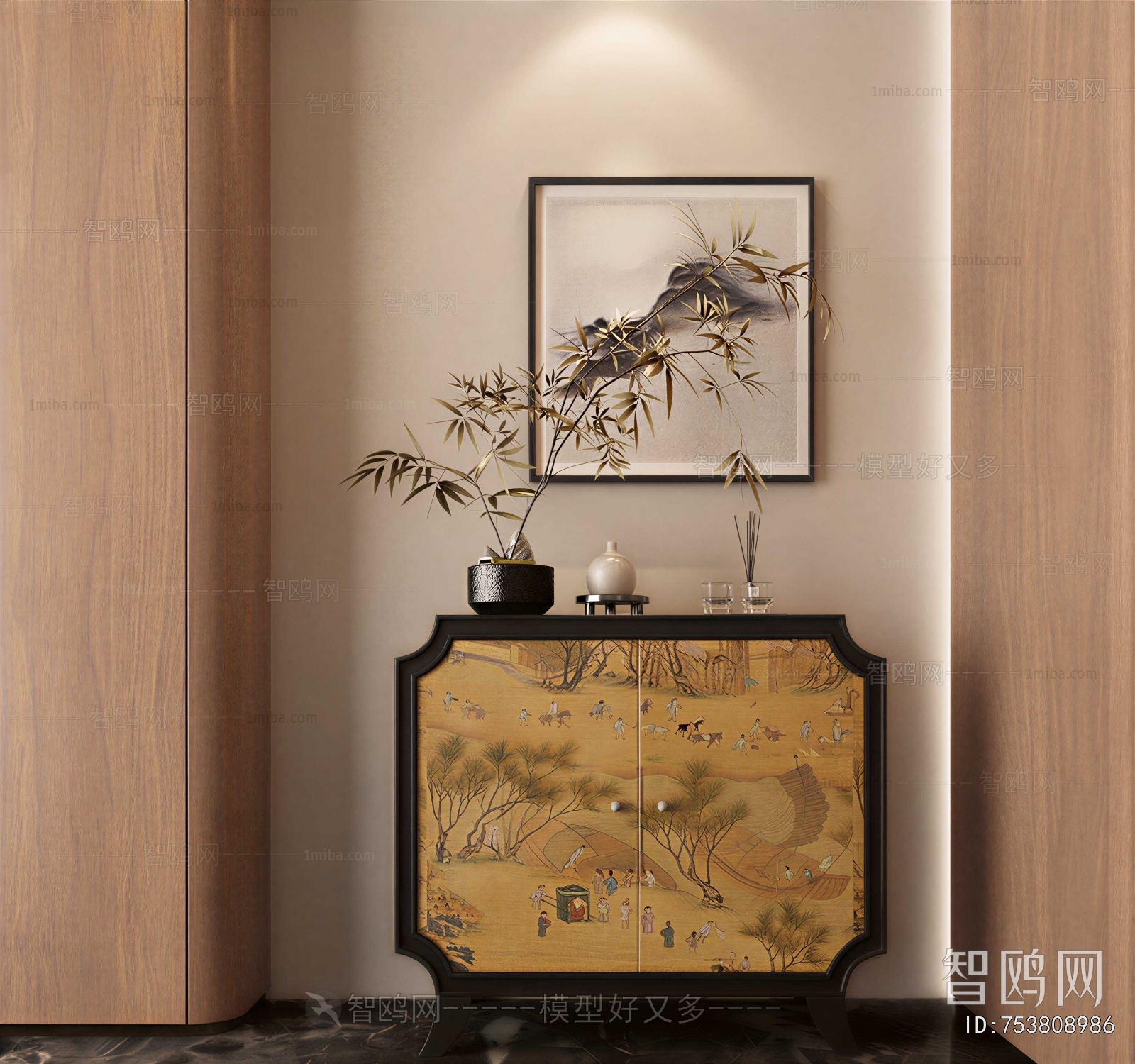 New Chinese Style Entrance Cabinet