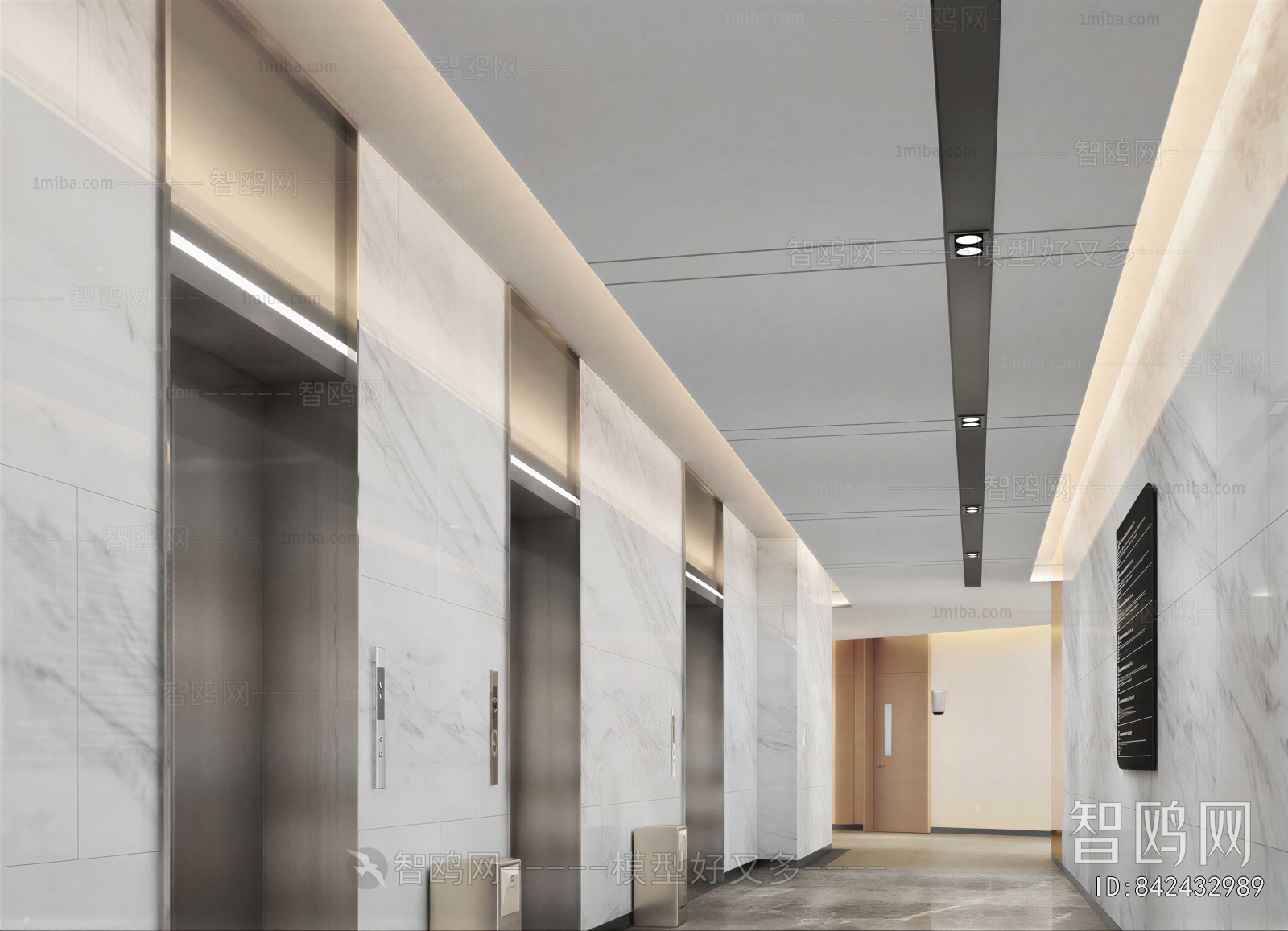 Modern Office Elevator Hall