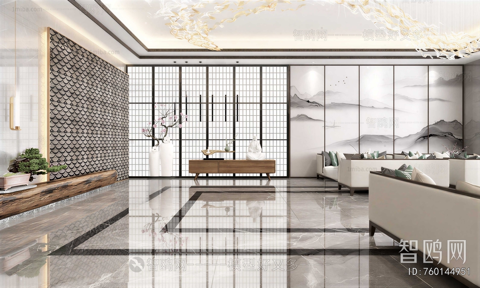 New Chinese Style A Living Room
