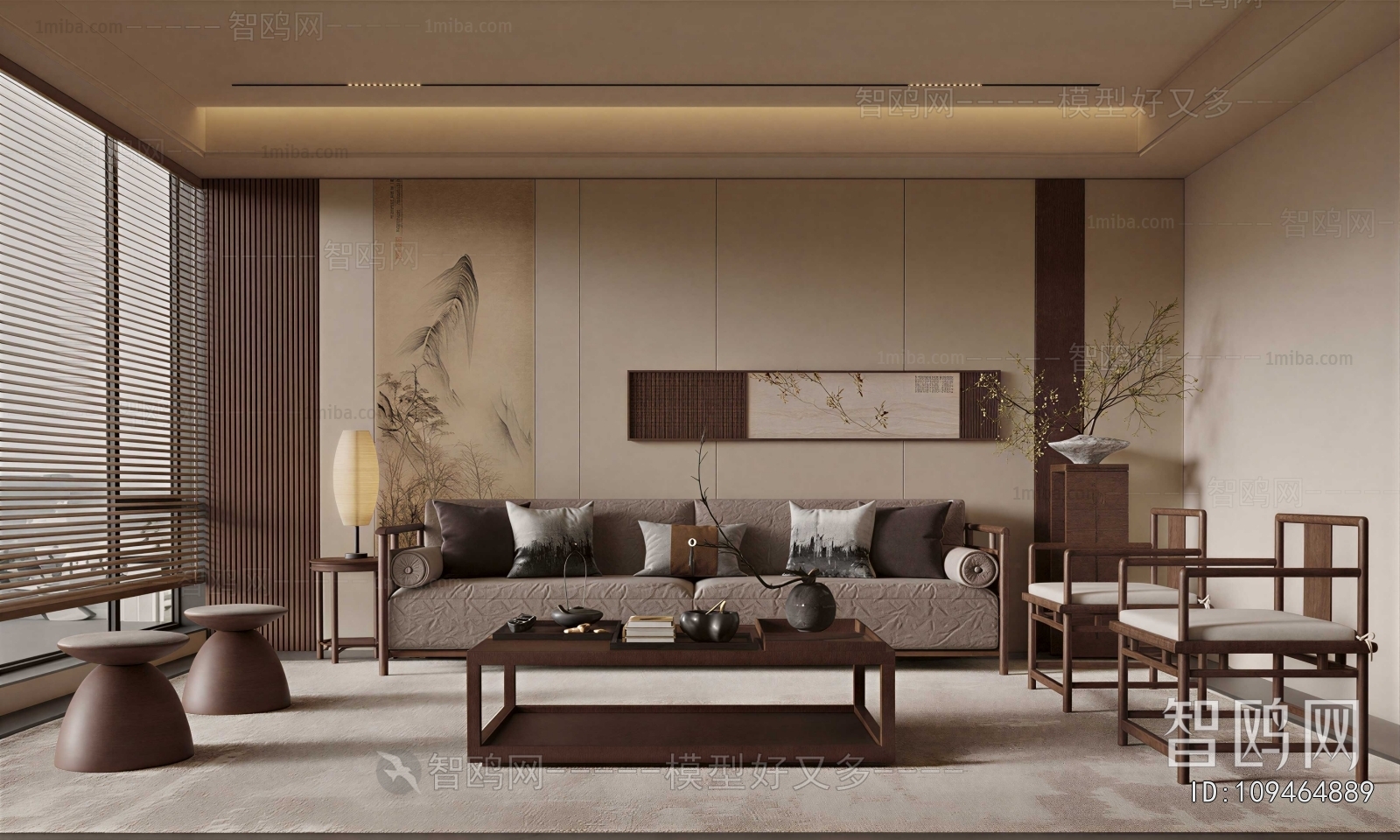 New Chinese Style A Living Room